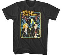 ZDFUXDSRA The X Files Truth is out There Book Cover Men's T Shirt Retro Cartoon Aliens Top