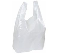 ZDH Bolsas de Plástico Tipo Camiseta Resistentes, Reutilizables y Recicladas Tamaño Cumple Normativa Aptas Uso Alimentario Paquete de 120 unidades 20x40 CM.