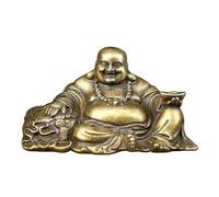 ZDHC Estatua de Buda de Maitreya de latón con diseño de monje pequeño para escritorio, atrae riqueza, adorno de la suerte para el hogar, oficina, decoración, manualidades coleccionables