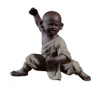 ZDHC Estatua de monje Kung Fu Shaolin de cerámica, bonita escultura de postura de artes marciales chinas, meditación zen, obra de arte para el hogar, para oficina, estantería, decoración de escritorio