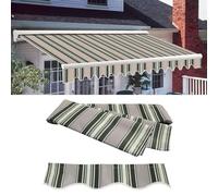 ZDHFFFUK Toldo Manual De Rayas Múltiples De 3x2,5 M, Tela para Sombra De Toldo, Toldo Retráctil para Patio De Jardín, Tela Superior De Reemplazo, Parasol, Refugio, Lona para Tiendas, Jardines, Terraz