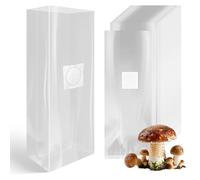 Zdhsufnvw 60 Piezas Bolsas de Cultivo de Hongos de 18 x 35 cm con Filtro Transparentes Juego de Cultivo de Hongos Saco de Cultivo de Setas Bolsa de Cultivo de Setas Accesorios para Cultivo