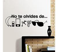Zdklfm69 Adhesivos Pared Pegatinas de Pared Español Moderno No te Olvides Cita Entrada Sala de Estar Teléfono de Vidrio español Vinilo 80x23cm