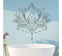 Zdklfm69 Pegatinas de Pared Adhesivos Pared Flor de Loto Bohemia Vinilo Mandala Lotus Yoga Studio Lotus Flor Calcomanía Dormitorio Decoración 76x63cm
