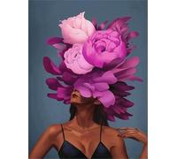 Zdklfm69 Pintar por Numeros Pintura por Números Adultos Mujer Flor Pintura acrílica sobre Lienzo Imagen para Colorear por números Chica Figura decoración del hogar Regalo 40x50cm