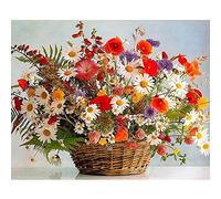 Zdklfm69 Pintar por Numeros Pintura por Números Canasta de Flores Kits de Bricolaje sobre Lienzo con Color para Adultos Imagen Dibujo Decoración de Fotos (Sin Marco) 40x50cm
