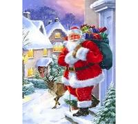 Zdklfm69 Pintar por Numeros Pintura por Números Figura de Santa Claus Pintura al óleo para niños Regalo de Bricolaje sobre Lienzo Pintado a Mano decoración del hogar 40x50cm