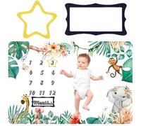 ZDL Manta de Forro Polar Mensual para Niños,Manta Meses Bebé En Español,Mantas Personalizada Meses En Español,Mantas Mensuals para Niños