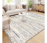 ZDLLDZ Alfombra Grande, Suave y Lavable, Estilo Bohemio Moderno, Antideslizante, con patrón geométrico Azul, Beige y Dorado para Sala de Estar (180x180cm/71x71in/alfombra)