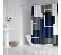 ZDLLDZ Cortina de Ducha de baño con Rayas geométricas Azules y Blancas, decoración, Cortina de Ducha de Tela Impermeable, 180x200cm(71x79in)