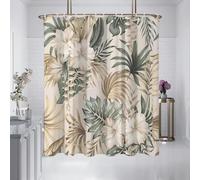 ZDLLDZ Cortina de Ducha de baño Moderna, Ligera, de Lujo, con Estampado de Flores de Hibisco, Impermeable, con Gancho, Lavable a máquina, 200 x 243 cm (79 x 96 Pulgadas)
