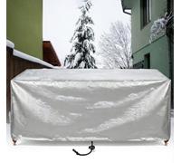 ZDLLDZ Funda Exterior Muebles Jardin 370x220x35 cm Funda Protectora Impermeable de Tela Oxford 420D Antiviento y Anti-UV, Protector para Mesa Rectangular y Cuadrada de Patio, Terraza, Plata