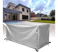 ZDLLDZ Funda Muebles Jardin Fundas Impermeables 295x235x40cm / LxAnxAl Cubiertas de Sofá Cubre Mesa y Sillas Exterior, Oxford 420D Antivento con Cordón para Sillas y Mesa de Ratán de Patio - Plata