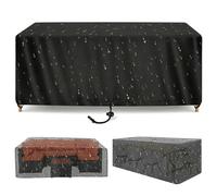 ZDLLDZ Funda para Mesa Exterior 120x60x90 cm Tela Oxford 420D Duradera Funda Protectora con Cordón Ajuste, Compatible para Mesas Cuadrado/Rectangulares Césped y Patio Trasero，Negro
