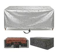 ZDLLDZ Funda para Mesa Exterior 135x90x75 cm Tela Oxford 420D Duradera Funda Protectora con Cordón Ajuste, Compatible para Mesas Cuadrado/Rectangulares Césped y Patio Trasero, Plata