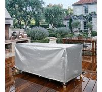 ZDLLDZ Funda para Muebles de Jardín Exterior Impermeable 370x215x110 cm | Lona Protectora Mesa Rectangular | Tela Oxford 420D Heavy Duty Anti-UV y Viento para Terraza y Balcón, Plata