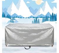 ZDLLDZ Funda Sofá Exterior Impermeable 370x220x20 cm Protección Invernal Lona Protectora para Muebles de Jardín y Terraza, Cubierta Mesa Rectangular, Tela Oxford 420D , Anti-UV y Viento, Plata