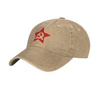 Zdlwaisw Yifhdes - Gorra de béisbol unisex ajustable con diseño de hoz de martillo comunista de la URSS, natural, Talla única