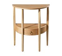 ZDMZR Mesa Consola Semicircular con Cajón, Estante Inferior, Consola Entrada con Esquinas Redondeadas, Ideal para Pasillo o Recibidor(Yellow,88x39x81CM/34x15x32IN)
