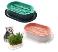 ZDNT 2 Piezas Césped para Gatos Caja,Bandeja para Hierba para Gatos,Maceta de Césped para Gatos,Caja de Plantación Hidropónica,Cat Hierba Caja,Caja Hidropónica Adecuado para Plantas Hidropónicas