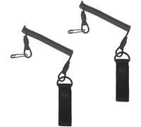 ZDNT 2 Piezas Negro Llavero Elástico,Cordón Táctico,Llavero En Espiral,Llavero Elástico Paracord,Elástico Pesca Herramientas,Llavero de Paracord elástico, para Colgar Llaves,Pescar y Acampar