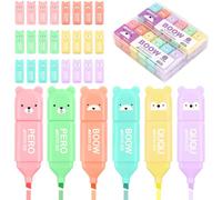 ZDNT 24 Mini Subrayadores,Set de Resaltador en Color,Pastel Rotulador Fluorescente Lindo,divertidos subrayadores para niños,Rápido Lindo Subrayadores,para Niños Adultos Hogar Escuela Oficina