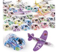 ZDNT 30 unidades de regalos para cumpleaños infantiles, 10 unidades de aviones de poliestireno para niños, mini regalos para invitados, pequeño coche de juguete, relleno de piñata