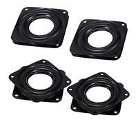 ZDNT 4 Pcs Placa Giratoria Cuadrada,Rodamiento Placa Giratorio Lazy Susan Plato Giratoria Rotatoria de 360°para Taburetes,Sillas(Negro)
