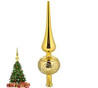 ZDNT Punta de árbol de Navidad dorada, punta de árbol de Navidad, punta de plástico, punta de árbol de Navidad, punta de satén, punta de árbol de Navidad, decoración para el árbol de Navidad