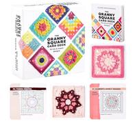 ZDNT Tarjetas de ganchillo Granny Square, 50 unidades, crochet, mezclar y combinar. Libro de ganchillo de Granny Square, con escritura de ganchillo y foto para cada Granny Square y práctico folleto