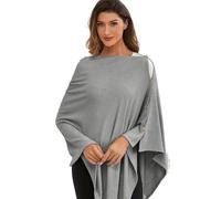 Zdolmy Funda de lactancia para lactancia del bebé, cubierta de lactancia de punto, manta cálida y acogedora, transpirable y suave, cuello ancho con elástico para una fácil visión (gris)