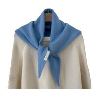 ZDOUXUAN Bufanda Triangular Tejida for Mujer, Chal Multifuncional, pañuelo for la Cabeza for Mujer, Accesorios estéticos for otoño y Primavera(Light Blue)