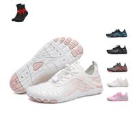 ZDOUXUAN Zapatos Descalzos para Caminata para Mujeres Y Hombres, Zapatos De Agua Unisex con Punta Ancha(White,36 EU)