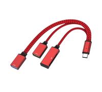 Zdprkqzvz Adaptador multipuerto USB C de aluminio que conecta y reproduce USB C a 3 puertos USB, centro pequeño USB C a 3 USB