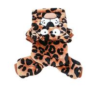 Zdprkqzvz Disfraz de leopardo de dibujos animados de poliéster para perros pequeños, disfraz de leopardo para clima frío, vestido de cosplay de Año Nuevo
