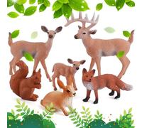 ZDQC 6 Piezas Figuras De Animales del Bosque,Figuras De Animales Salvajes,Figuras De Animales para Niños,Figuras De Animales De Juguete para Niños,Figuras De Animales Realistas