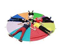 ZDQDMJ Paracaídas Juego De Paracaídas, Actividad De Cumpleaños En Jardín Familiar, Set De Juegos para El Día Deportivo Escolar(3m/10ft)
