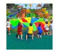 ZDQDMJ Paracaídas Juego De Paracaídas para Grupo De 6 A 100 Personas, Desarrollo De La Fuerza De Brazos, Juego De Fiesta En El Patio Trasero Al Aire Libre