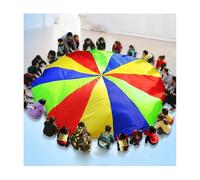 ZDQDMJ Paracaídas Paracaídas De Juego para Niños De 2 A 12 M, Desarrollo De La Fuerza De Brazos, Fiesta Al Aire Libre En Jardín Y Césped con Bolsa De Almacenamiento(10m/33ft)