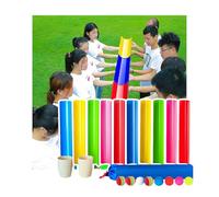 ZDQDMJ Pipeline Challenge Actividades Grupales De Empresa, Kit De Juego Pipeline Challenge, Juego De Día De Campo Al Aire Libre para Jardín Y Playa(10pcs 30cm)