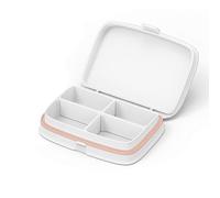 ZDQZC Pastillero impermeable, organizador de pastillas de viaje, pequeño pastillero con compartimentos extraíbles, pastillero portátil para exteriores (blanco A)