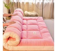 ZDSDZSD Futon Plegable Enrollable, Tatami Suelo Dormir, Futon Japones, Colchoneta Dormir Suelo, Futon Japones Plegable, Colchón Enrollable para Invitado, Sala de Estar, Dormitorio(Pink,120x200cm)