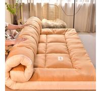 ZDSDZSD Futon Plegable Enrollable, Tatami Suelo Dormir, Futon Japones, Colchoneta Dormir Suelo, Futon Japones Plegable, Colchón Enrollable para Invitado, Sala de Estar, Dormitorio(Brown,180x200cm)