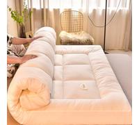 ZDSDZSD Futon Plegable Enrollable, Tatami Suelo Dormir, Futon Japones, Colchoneta Dormir Suelo, Futon Japones Plegable, Colchón Enrollable para Invitado, Sala de Estar, Dormitorio(White,180x200cm)