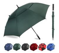 ZDSSM Paraguas de golf de apertura automática, 137, 167, 177 y 183 cm, extra grande, doble dosel, ventilado, paraguas impermeable a prueba de viento para hombres y mujeres