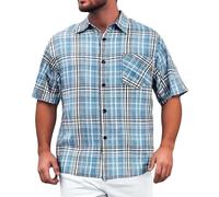 ZDSUHYIW Camisa de leñador para hombre, camisa de tiempo libre, a cuadros, camisa de manga corta, camisa de negocios, camisa de verano, camisa básica ajustada, camiseta funcional, camiseta ligera a