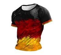 ZDSUHYIW Camiseta de fútbol de Alemania para hombre EM 2024, camiseta con número, artículo para fans de Alemania, camisetas para hombre, manga corta, cuello redondo, verano, tiempo libre, Negro , M