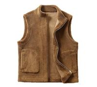 ZDSUHYIW Chaleco acolchado de pana para hombre, chaleco ligero de pana con cuello alto, chaleco informal, chaqueta térmica sin mangas, transpirable, cálido, chaleco de invierno, abrigo, chaqueta de