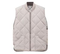 ZDSUHYIW Chaleco térmico para hombre, chaleco de plumas de invierno, chaleco acolchado acolchado, chaqueta sin mangas, chaleco acolchado informal y cálido con cremallera, chaleco de invierno, Blanco