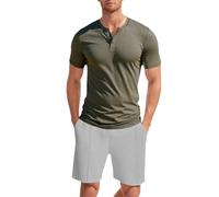 ZDSUHYIW Chándal para hombre, traje deportivo holgado para hombre, camiseta de verano, pantalones cortos, juego de 2 piezas, ropa informal, de manga corta, conjunto de chándal para hombre, traje